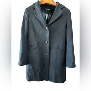 Ralph Lauren wool blend peacoat black long jacket size 14 women's coat